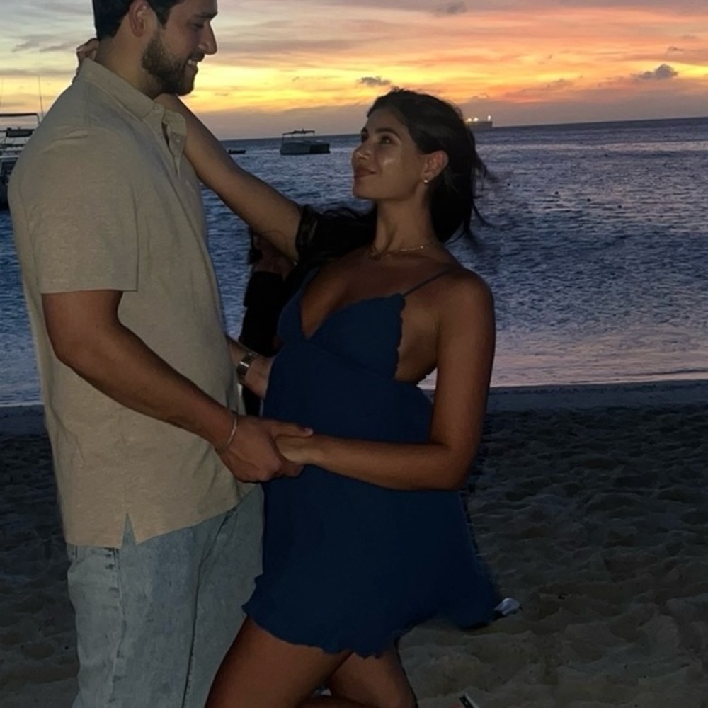 Navy blue baby doll mini dress